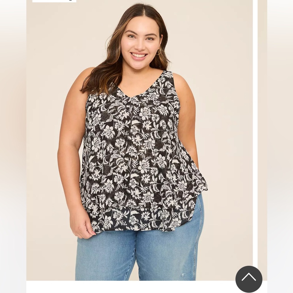 Lane Bryant Swing Double-Layer Chiffon Tank